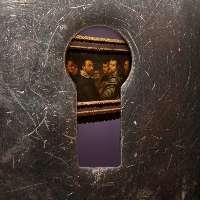 Rubens, Zelfportret met vrienden in Mantua, nu te zien in het Rubenshuis