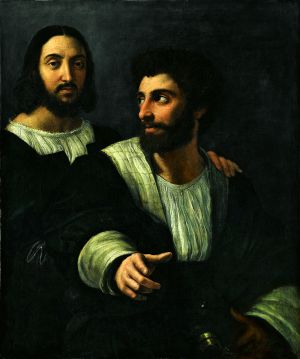 Rafael, Zelfportret met Giulio Romano, Louvre, Parijs